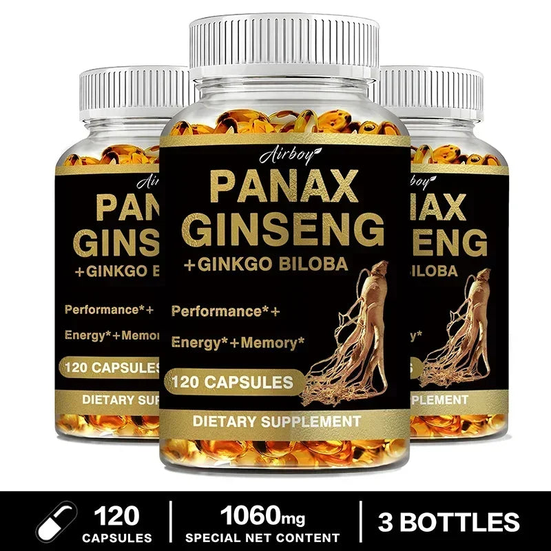 Panax Ginseng + Ginkgo Biloba - Improves Memory and Mental Performance,Immune Support, Maintain Overall Health