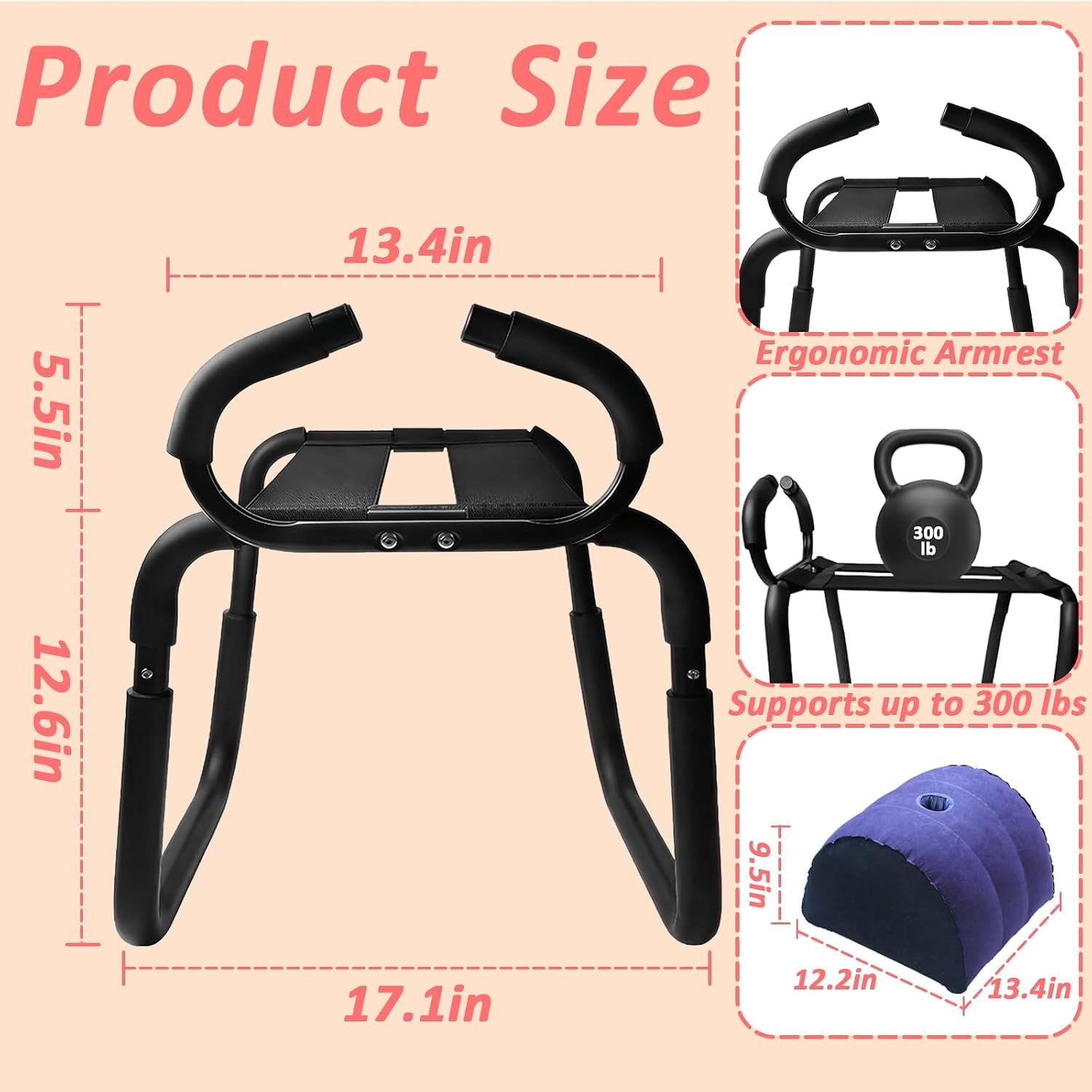 Sex Chair for Couples, Multi Functional Sex Position Furniture Heavy Duty Steel Frame Soft PU Leather for Adult Couples