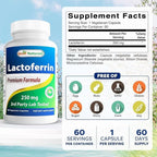 (3 Pack)  Lactoferrin 250 Mg 60 Vegetarian Capsules | Healthy Immune Supplement