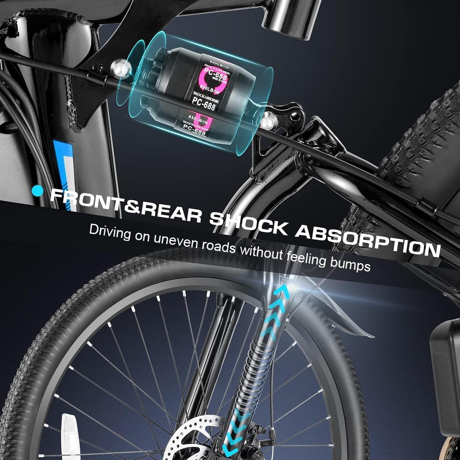 Electric Bike for Adults, 1000W Peak Folding Electric Mountain Bike 26'' Commuter Ebike 19.8 MPH Foldable Ebike Adult Electric Bicycles with Battery, Dual Shock Absorber, SGS Certified to UL2849