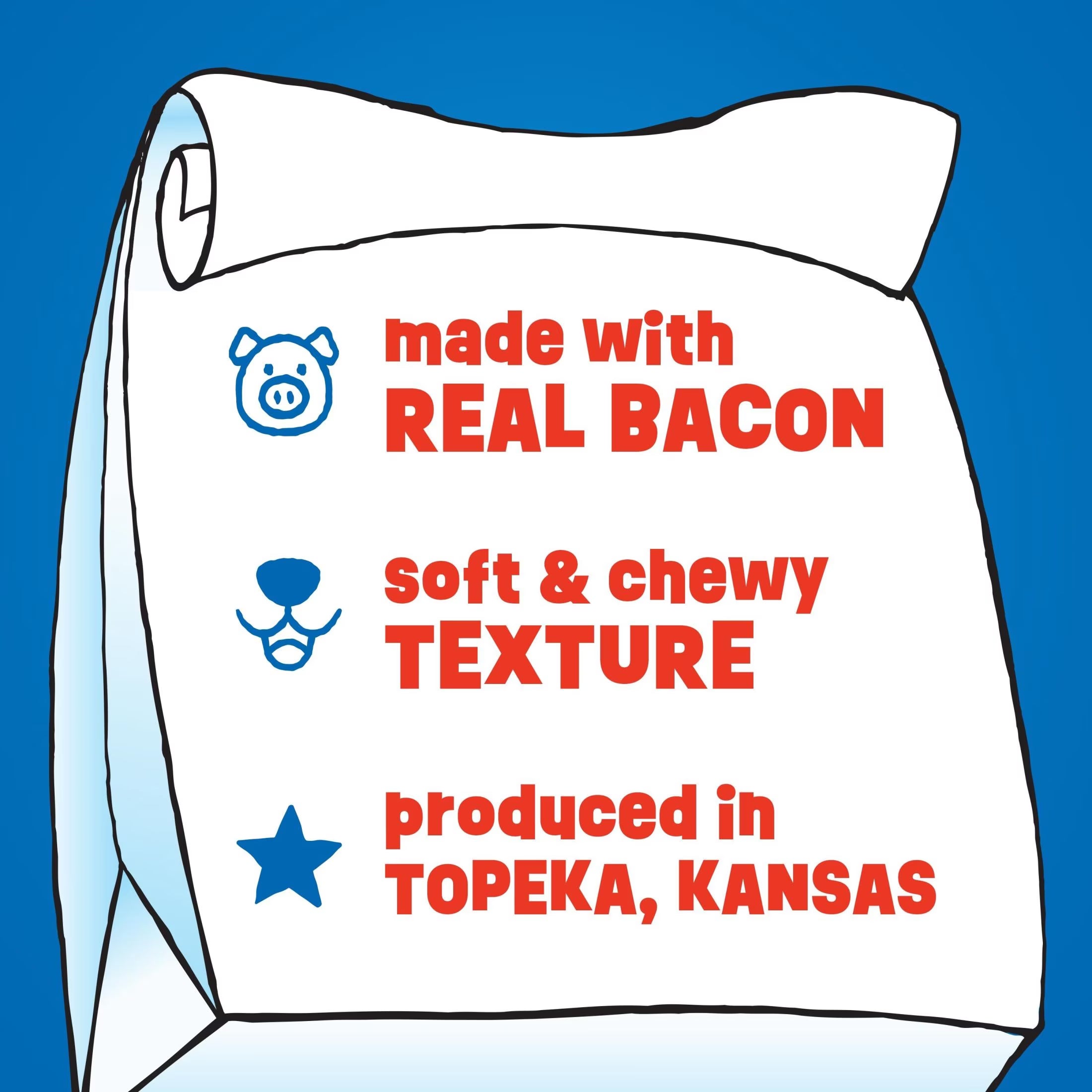 Bacon Flavor Dog Treats, 47Oz Bag