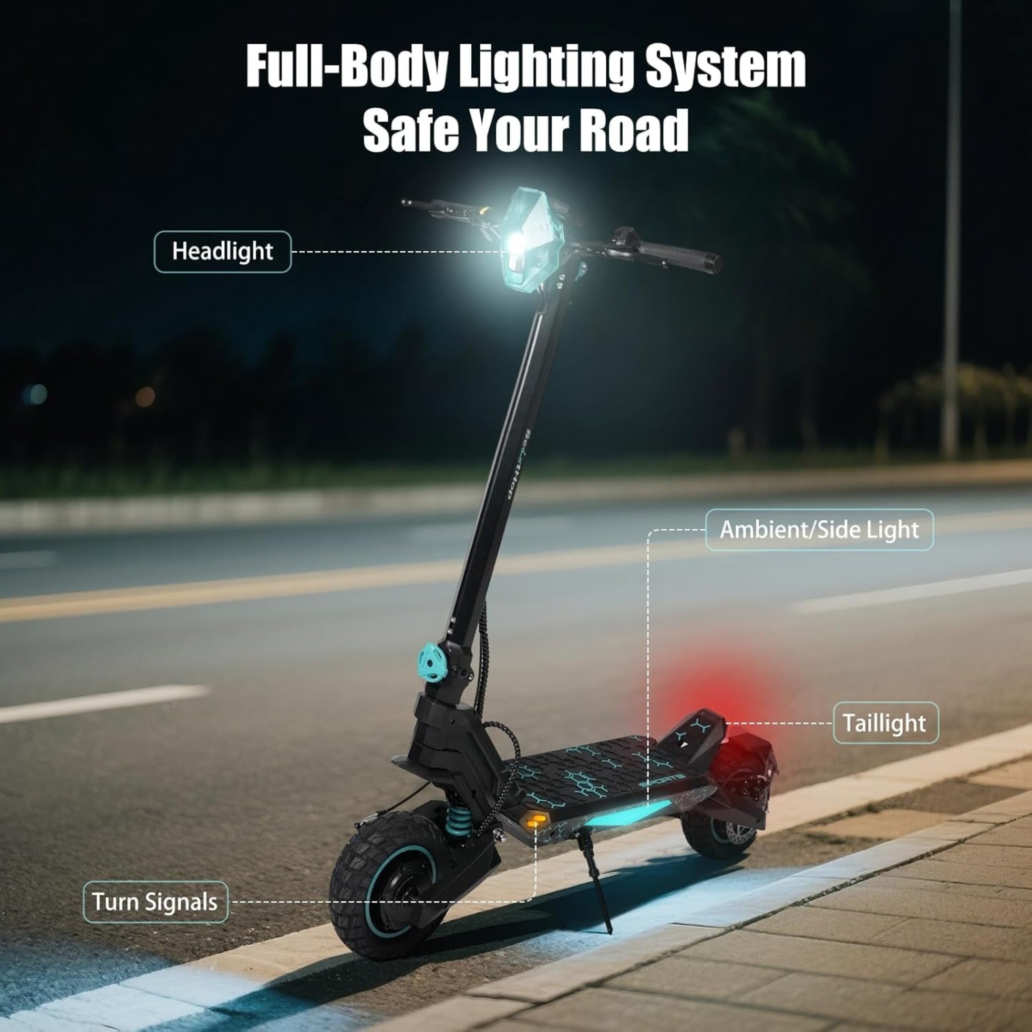 Off Road Electric Scooter for Adults, E Scooter with Dual 1000W Motors, Foldable Scooters, 10" Tires, up to 35 MPH Top Speed, 31-35 Miles Range, Dual Brake & Dual Suspension