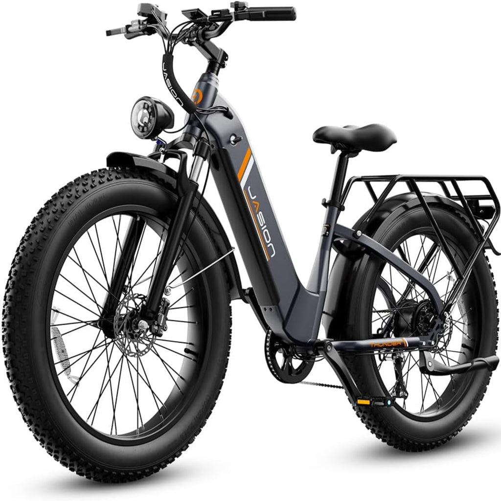 Thunder Electric Bike,1800W Peak Ebikes for Adults,26''Fat Tire Best Ebike for Men,80 Miles with 864Wh Battery,30+Mph Max Speed Bicycles,400Lb Capacity,Certified by UL2849