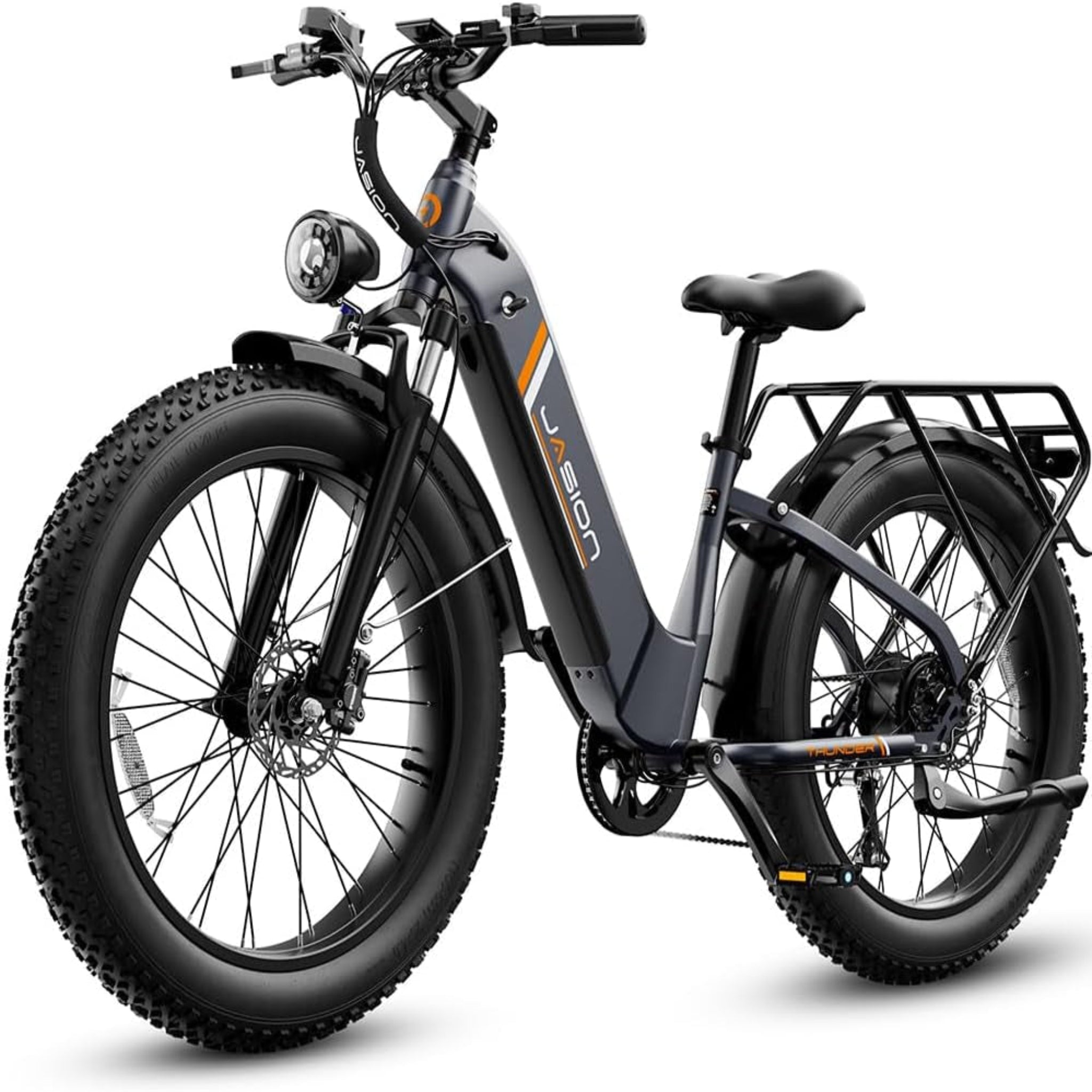Thunder Electric Bike,1800W Peak Ebikes for Adults,26''Fat Tire Best Ebike for Men,80 Miles with 864Wh Battery,30+Mph Max Speed Bicycles,400Lb Capacity,Certified by UL2849