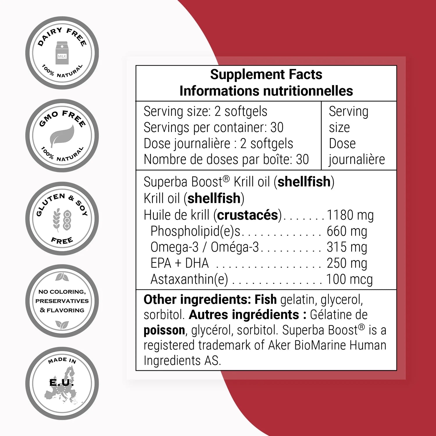 Krill Oil 1180Mg per Day (High Absorption) - Krill Oil Omega 3 Supplement - EPA & DHA Fatty Acids | Non-Gmo & Gluten Free - 60 Softgels