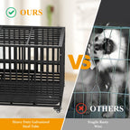 48 Inch Heavy Duty Indestructible Dog Crate W/ Double Doors Indoor Extra Large Dog Crate W/ Self-Locking Latch & Removable Tray