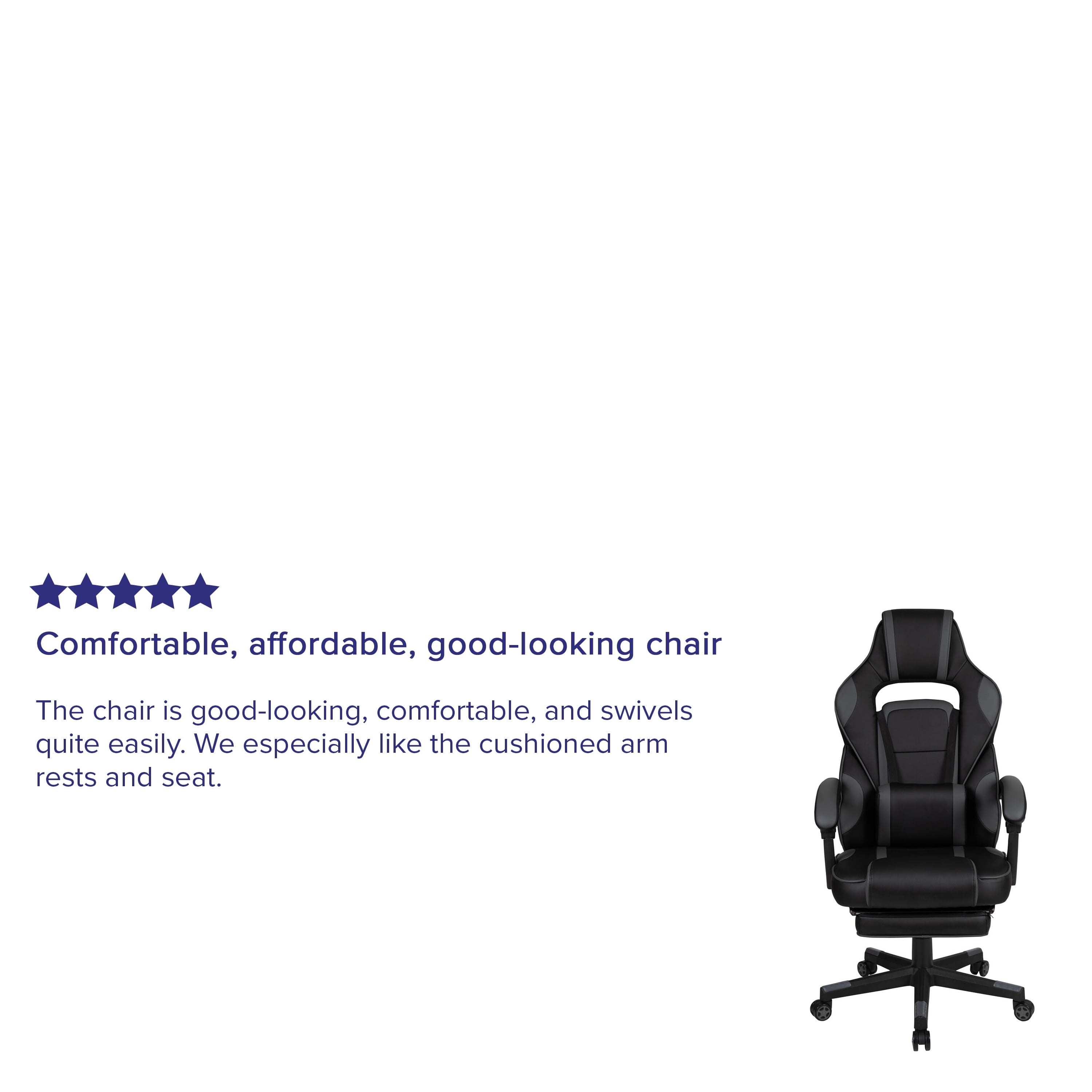 Black/Gray Ergonomic Gaming Chair -Recline Back/Arms, Footrest, Massaging Lumbar