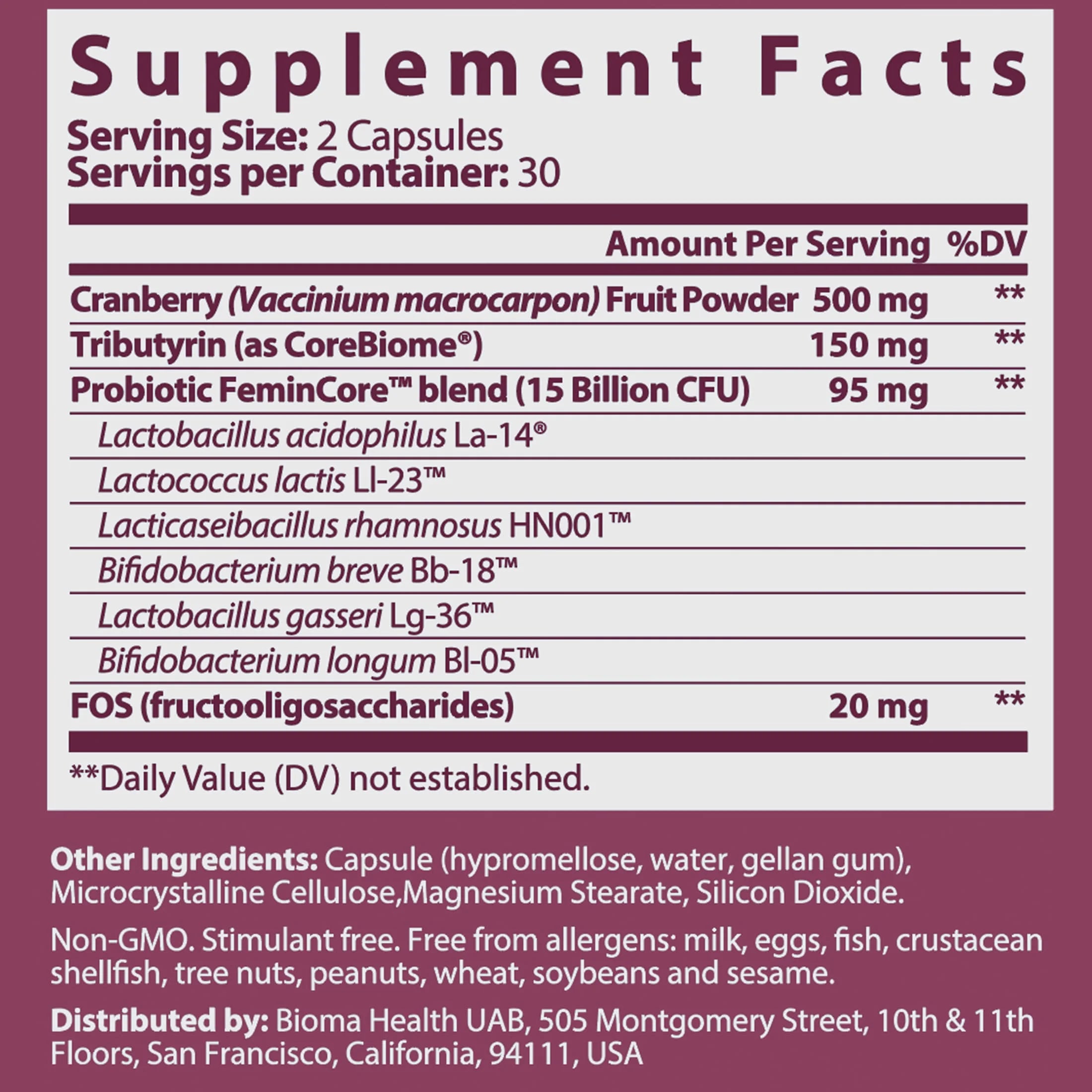 Feminine Health Synbiotic, 60 Ct / 30 Serv.