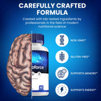 Memoforce Brain Capsules - Memo Force Pills All-Natural Supplements, Memory and Focus Support, 5 Pack, 300 Capsules