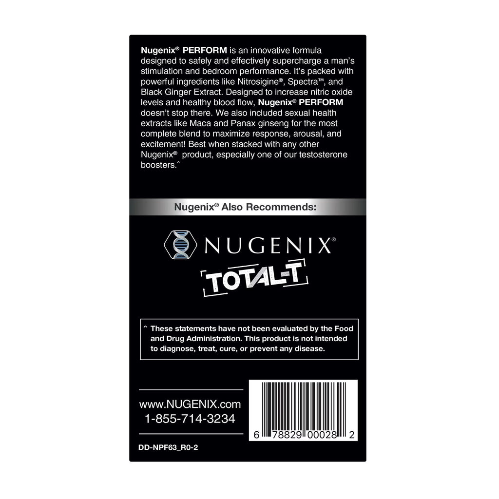 (2 Pack) Nugenix Perform Sexual Vitality & Nitric Oxide Booster, Men'S Health Supplement, 63 Count