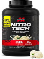 Whey Protein Powder (Strawberry, 4 Pound) - Nitro-Tech Ultimate Muscle Building Formula with Whey Protein Isolate - 30G of Protein, 3G of Creatine & 6.8G of BCAA - Packaging May Vary
