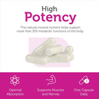 Magnesium Citrate 200 Mg Capsules, Advanced Magnesium Supplements for Muscle & Nerve Health, Bioactive Magnesium, 250 Capsules