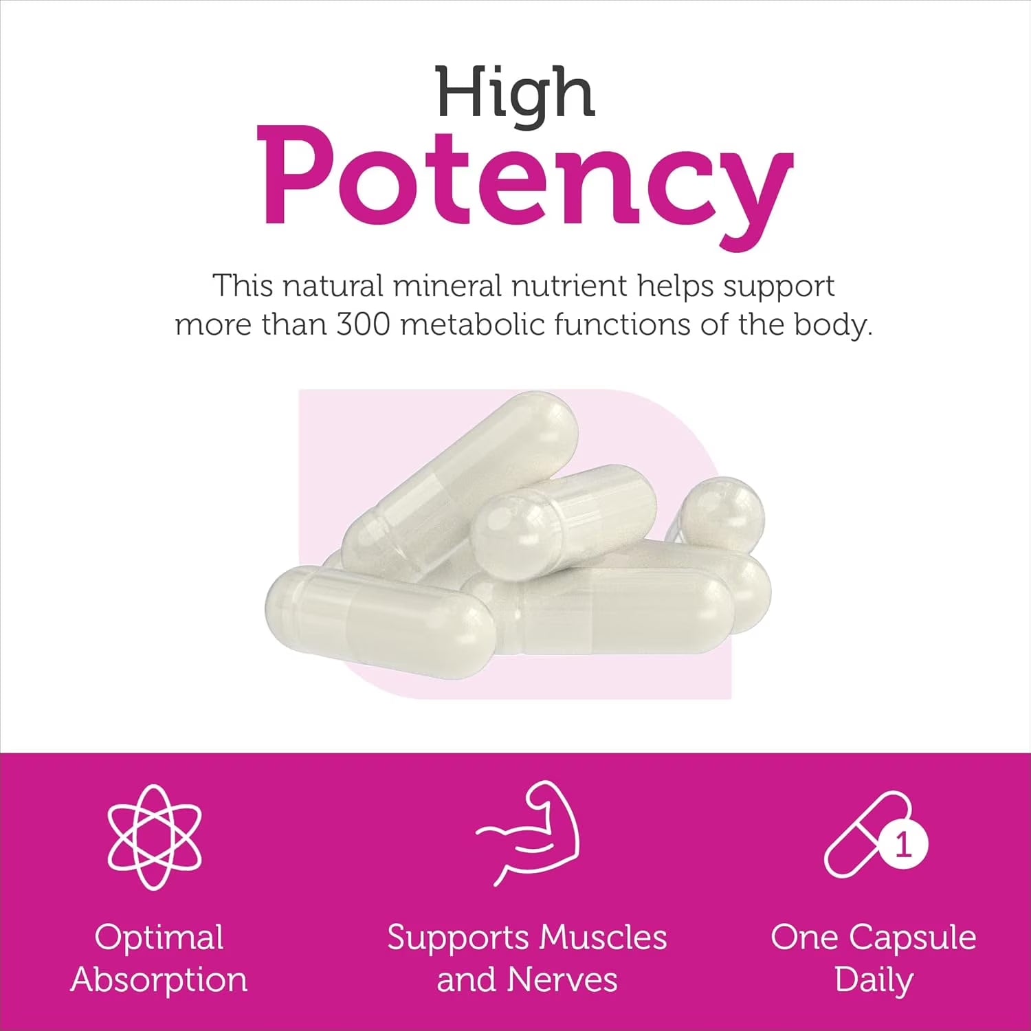 Magnesium Citrate 200 Mg Capsules, Advanced Magnesium Supplements for Muscle & Nerve Health, Bioactive Magnesium, 250 Capsules
