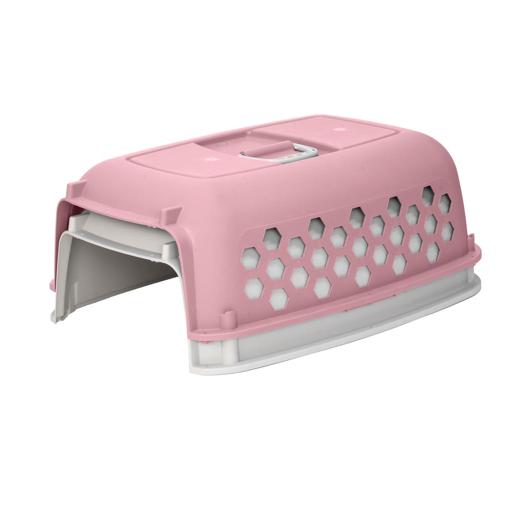 26" Plastic Portable Kennel for Dogs, Pink