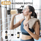 Portable Blender with Insulated Carrying Case & Recipe Book for Shakes and Smoothies, 20 OZ Personal Juicer Electric Protein Shaker Bottle, Mini Small Blender Cup with USB-C Rechargeable, Travel Lid