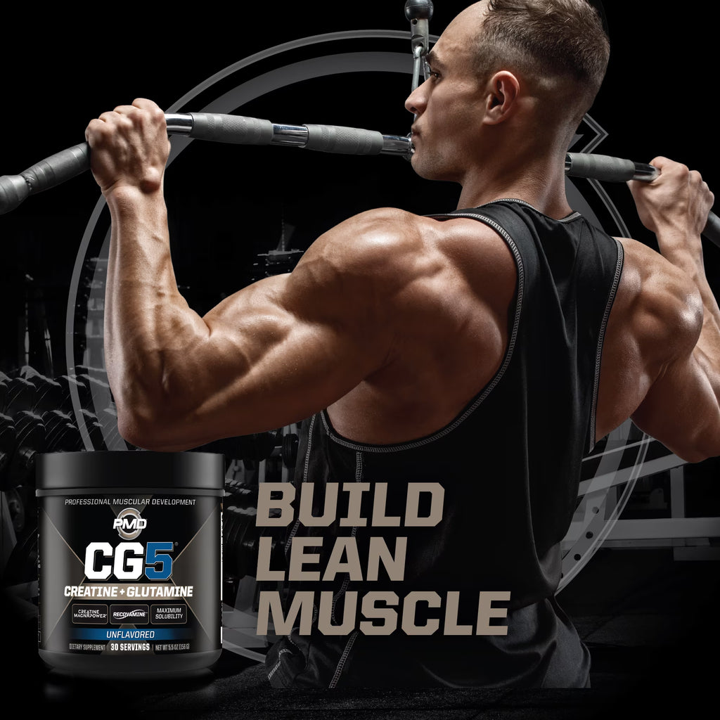 Sports CG5 - Premium Creatine and L Glutamine Powder - Maximum Strength Power Recovery, Build Lean Muscle, Increase Workout Performance - Pre Workout and Post Workout - Unflavored (30 Servings)