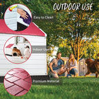 Durable Waterproof Plastic Dog House for Small to Large Sized Dogs, Indoor Outdoor Doghouse with Elevated Floor
