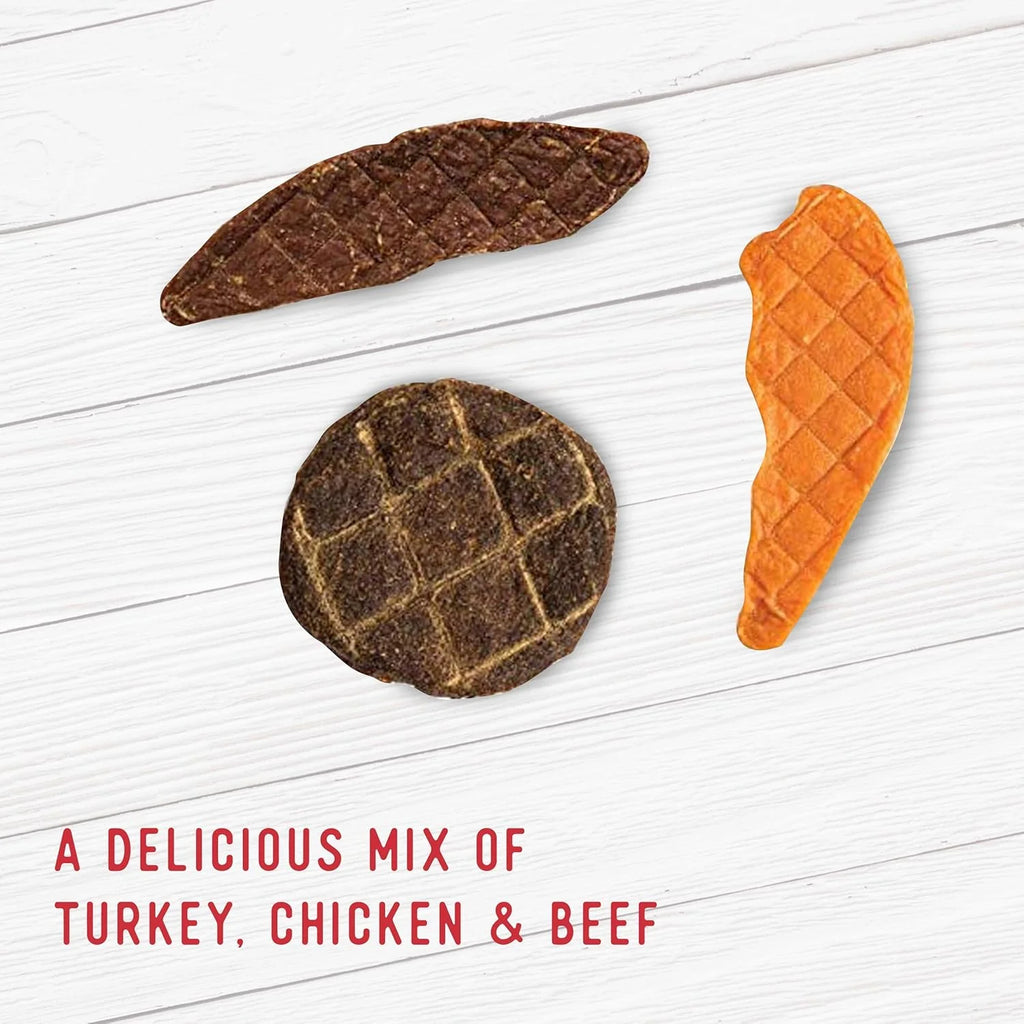 Dogs Love Jerky Dog Treats, Premium Dog Jerky Variety Pack with Chicken, Beef & Turkey, 3 Pound Bag