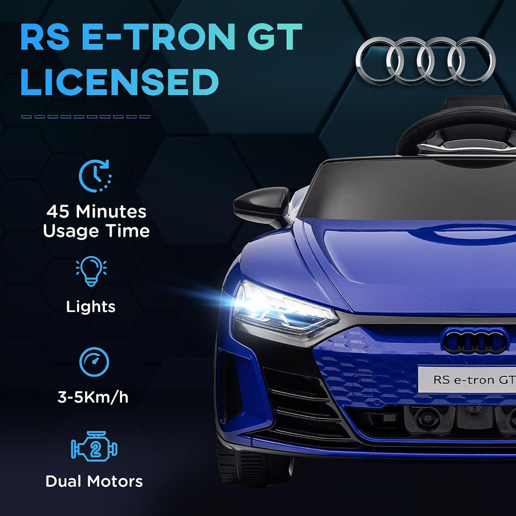 Licensed Audi RS E-Tron GT 12V Ride on Car Truck for Kids Dark Blue | Electric Car Ride on Vehicle, W/Parent Remote Control, Music, Lights, for Toddlers