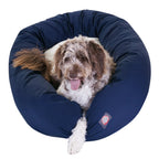 Sherpa Poly/Cotton Bagel Pet Bed for Dogs, Calming Dog Bed Washable, Extra Large, Blue