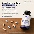 Probiotics 60 Billion CFU per Serving with Prebiotics - Probiotics for Women - Probiotics for Men - Formulated for Digestive Health - 60 Capsules, 30 Servings