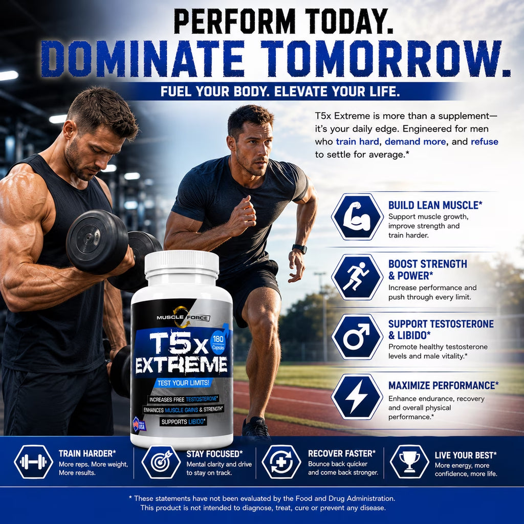 Two Pack - T5X Extreme Testosterone Booster for Men Sexual Potency Increase Testosterone 30% 360 Capsules
