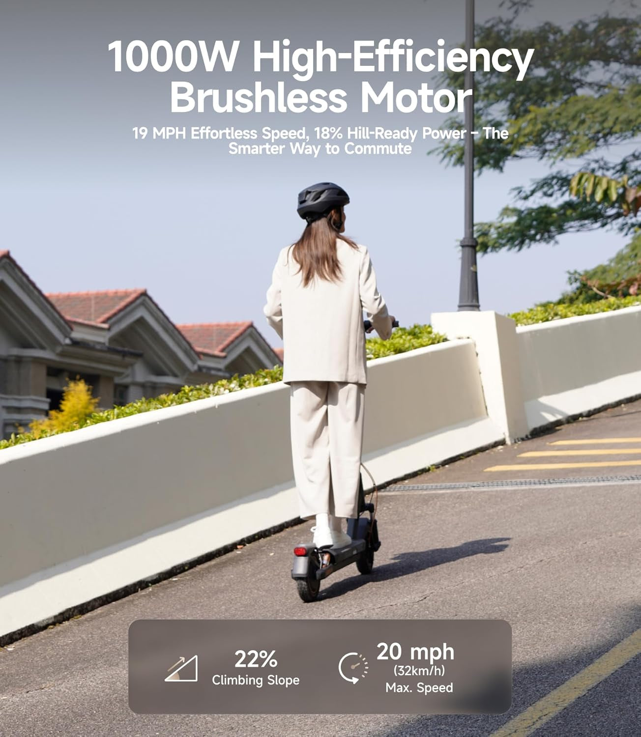 GT3/ST3/GT5 Series Electric Scooter, 20/25 MPH Top Speed, 30-55.9 Miles Max Range, 1000-1638W Motor with Dual Suspension, 10" Tires, Foldable for Adults Teens