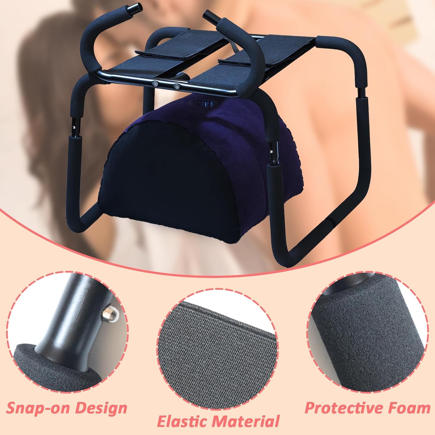 Sex Chair for Couples, Multi Functional Sex Position Furniture Heavy Duty Steel Frame Soft PU Leather for Adult Couples