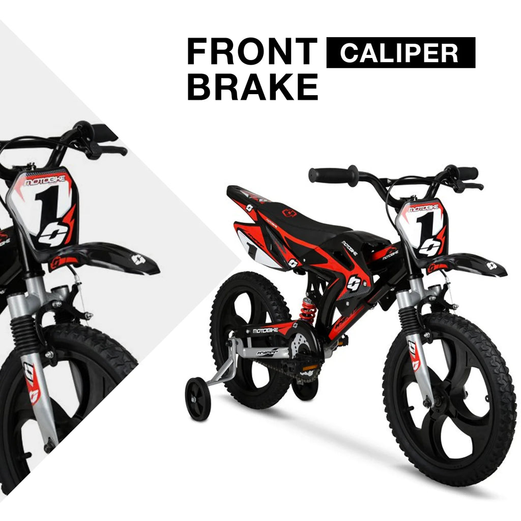 16" Moto Bike, Children Ages 5-7, Black/Red