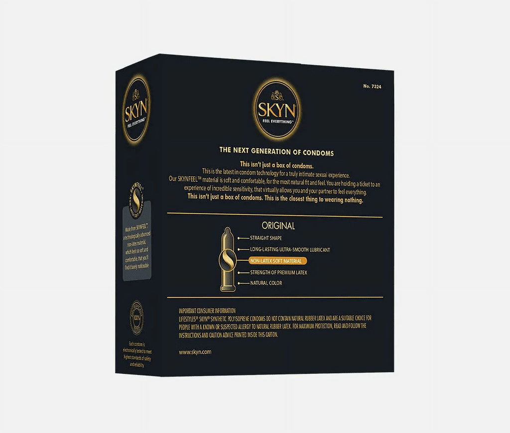 SKYN Lubricated Non-Latex Condoms, Premium Ultra Thin Natural Feel