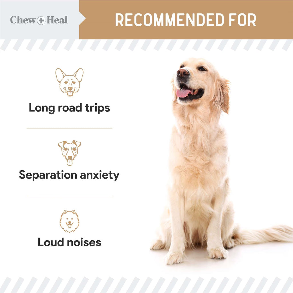 Dog Calming Treats, 60 Anxiety Relief Soft Chews for Dogs - Peanut Butter Flavor