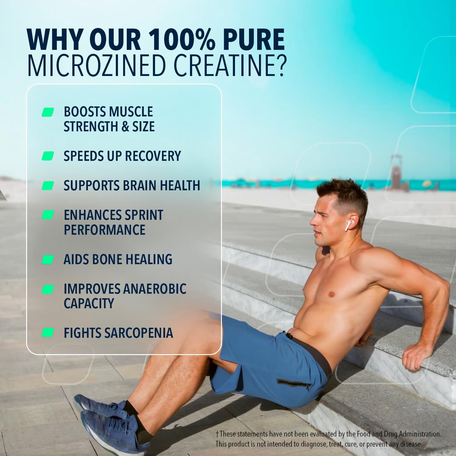 Micronized Creatine Monohydrate Powder, Unflavored, 30 Servings, 150G