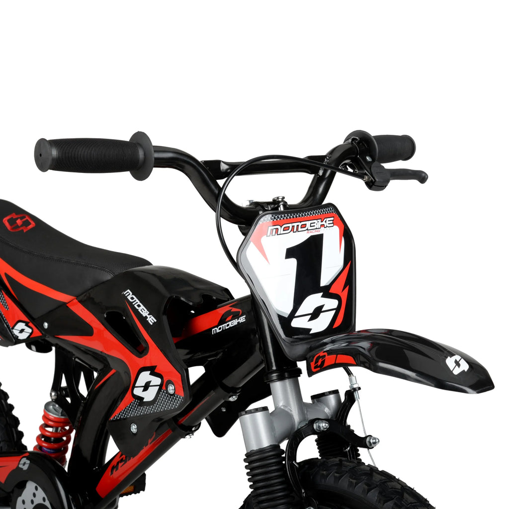16" Moto Bike, Children Ages 5-7, Black/Red