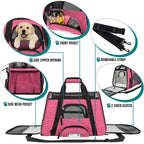 Airline Approved Pet Carrier for Cat, Soft Sided Dog Carrier for Small Dog, Cat Travel Supplies Accessories Indoor Cat, Ventilated Pet Carrying Bag Medium Large Kitten Puppy, Small Heather Pink