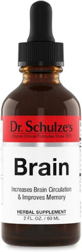 Dr.Schulze'S Brain Herbal Supplements with Ginkgo Biloba for Memory and Focus, Vegan,Stimulates Circulation 2 Oz.