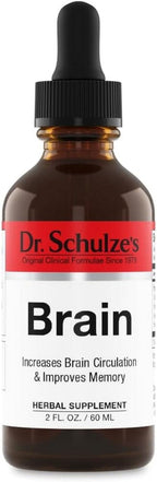 Dr.Schulze'S Brain Herbal Supplements with Ginkgo Biloba for Memory and Focus, Vegan,Stimulates Circulation 2 Oz.