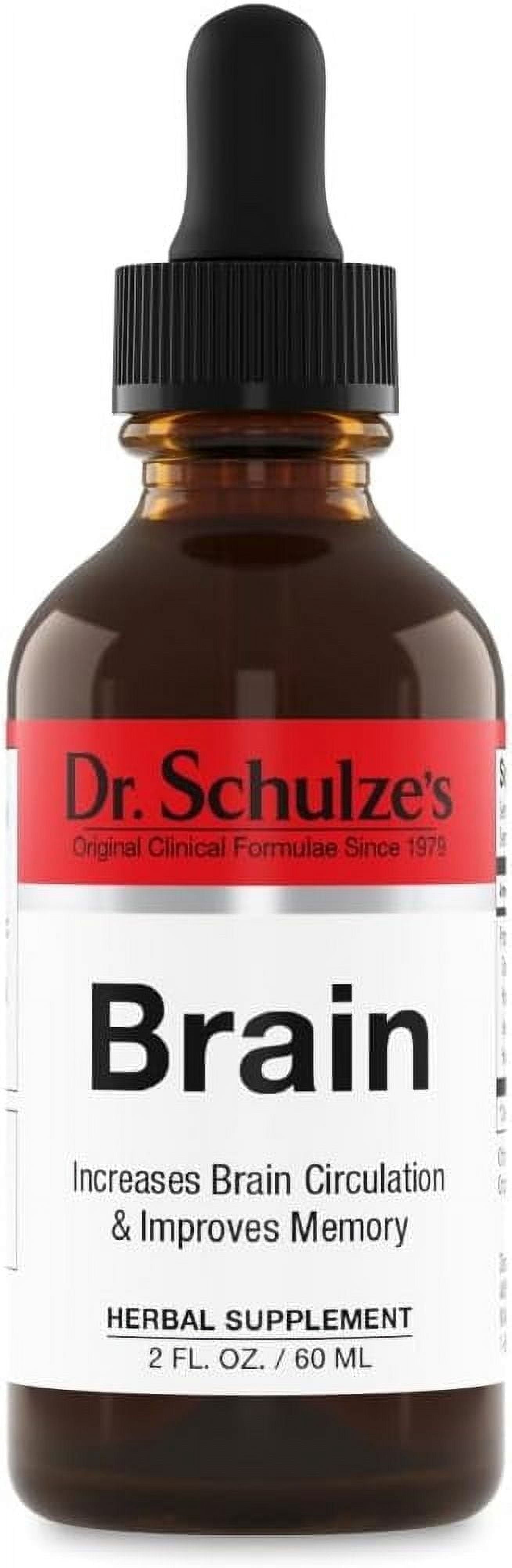 Dr.Schulze'S Brain Herbal Supplements with Ginkgo Biloba for Memory and Focus, Vegan,Stimulates Circulation 2 Oz.
