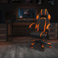 Black/Blue Ergonomic Gaming Chair -Recline Back/Arms, Footrest, Massaging Lumbar