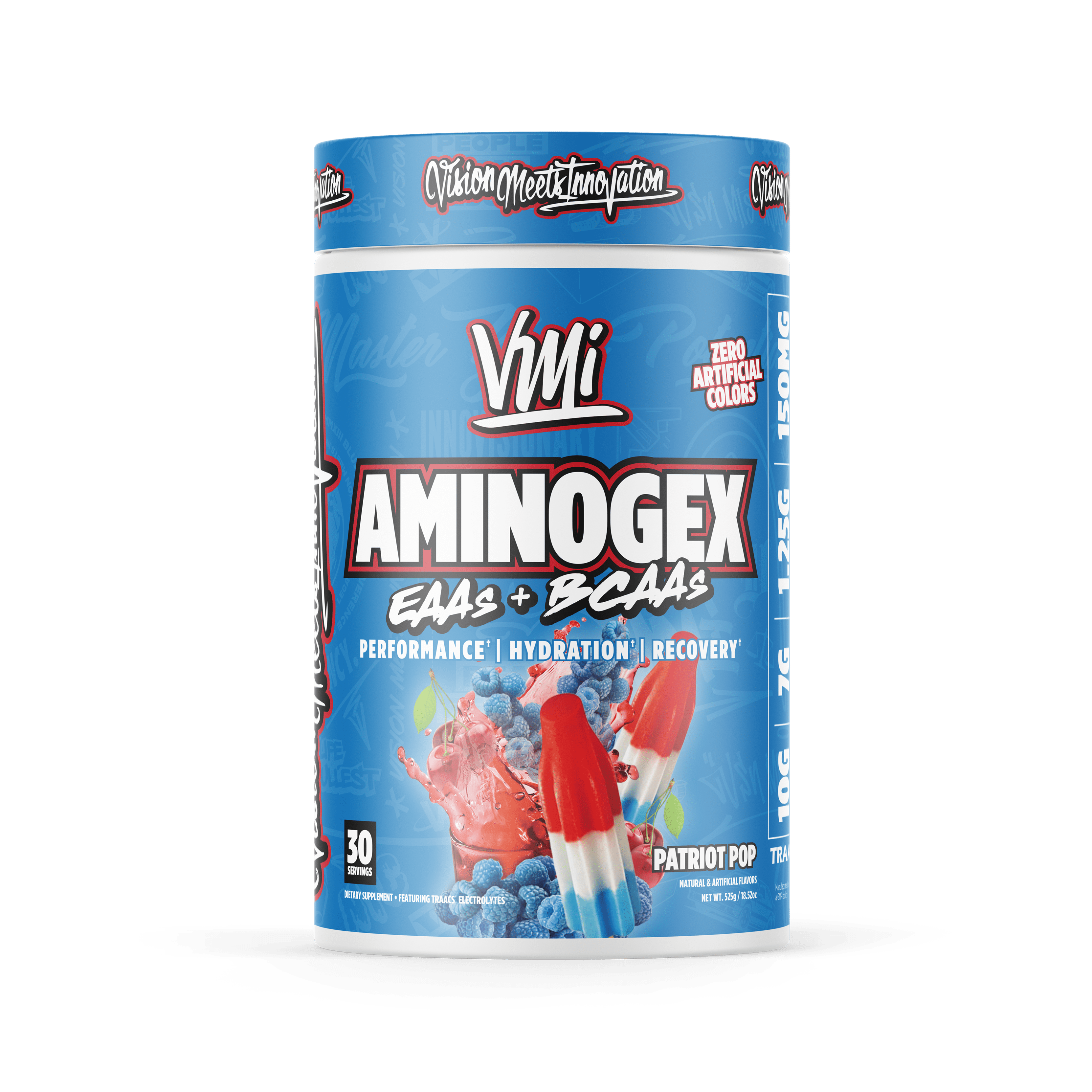 Aminogex Ultra | EAA + BCAA Powder | Amino Acid + Hydration Recovery Drink with Electrolytes, Betaine and Glutamine | (30 Servings) Patriot Pop