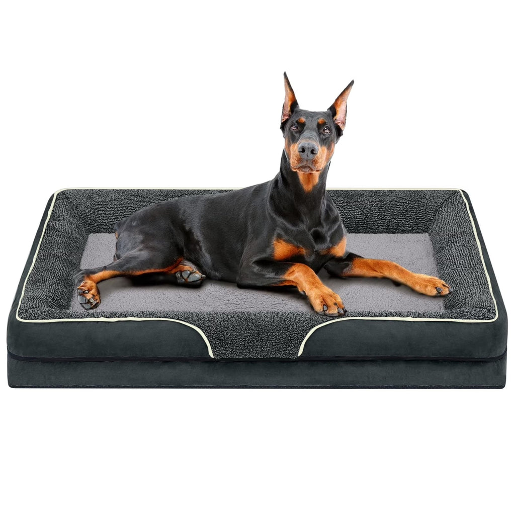 Dog Beds for Large Medium Small Dogs Orthopedic Pet Bed Sofa Supportive Egg Crate Foam Animal Couch with Removable Washable Cover Non Skid Bottom S to XL