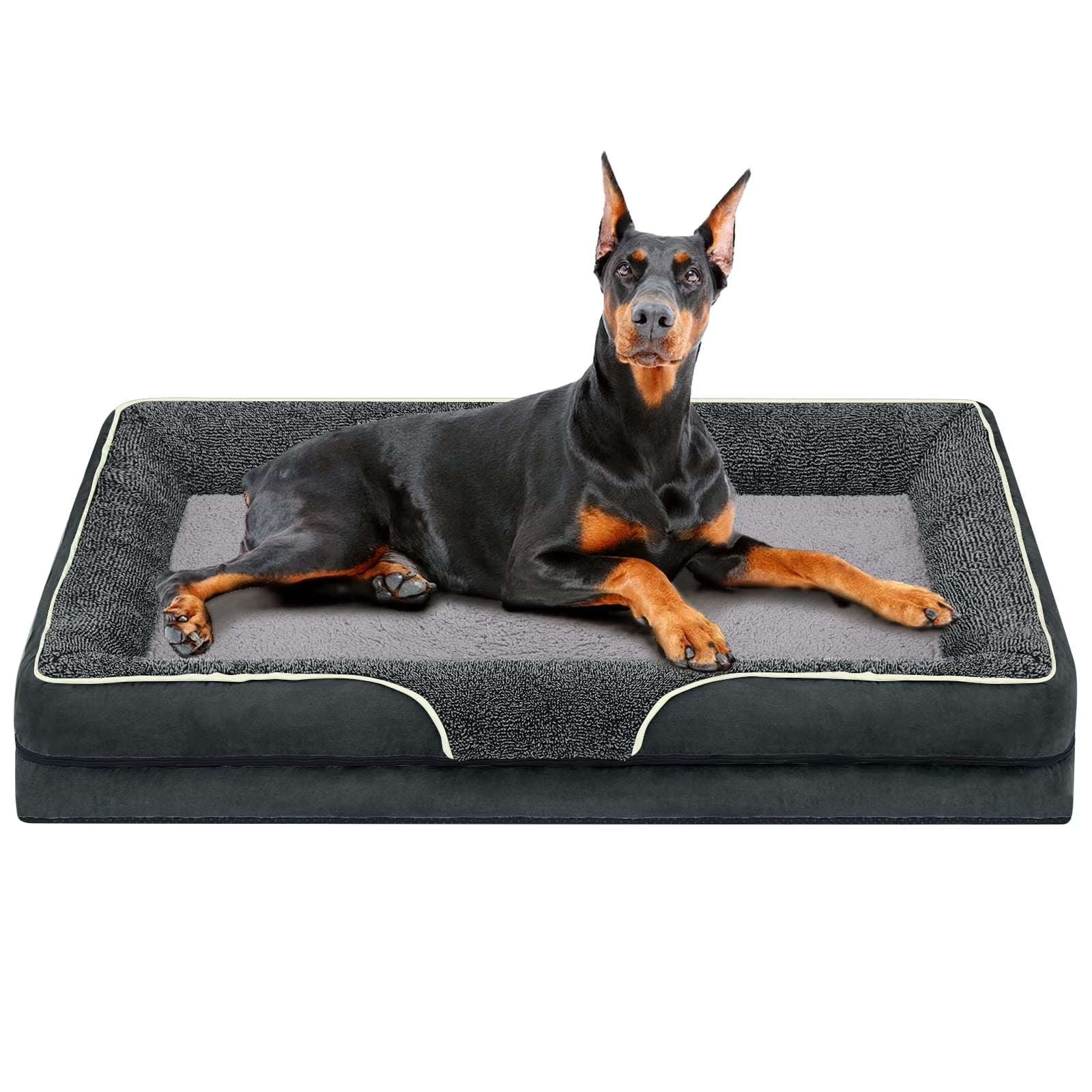 Dog Beds for Large Medium Small Dogs Orthopedic Pet Bed Sofa Supportive Egg Crate Foam Animal Couch with Removable Washable Cover Non Skid Bottom S to XL