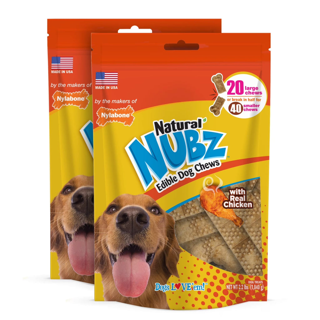 Nubz Chicken Dog Chew Treats Large - 30+ Lbs. (20 Count) (Pack of 2)