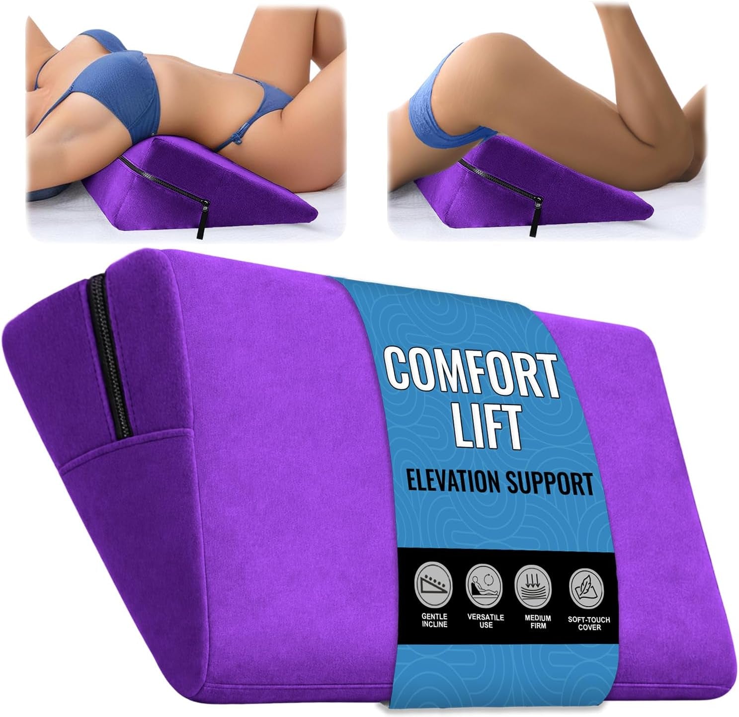 Sex Pillow Men Women Adult Sex Toys & Games Intimate Positioning Pillow in Bed, Seat, Sofa, Chair, Couples Sexual Wellness, Position Cushion Furniture for Bedroom Stuff (Grey, 24X14X7 In)