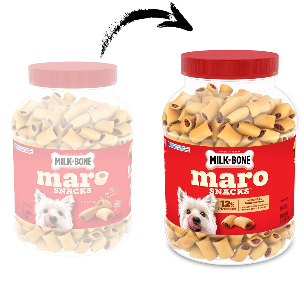 Marosnacks Small Dog Treats with Real Bone Marrow, Crunchy Dog Snacks, 40 Oz Canister