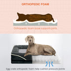 Dog Beds for Large Medium Small Dogs Orthopedic Pet Bed Sofa Supportive Egg Crate Foam Animal Couch with Removable Washable Cover Non Skid Bottom S to XL