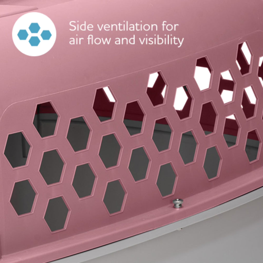 26" Plastic Portable Kennel for Dogs, Pink
