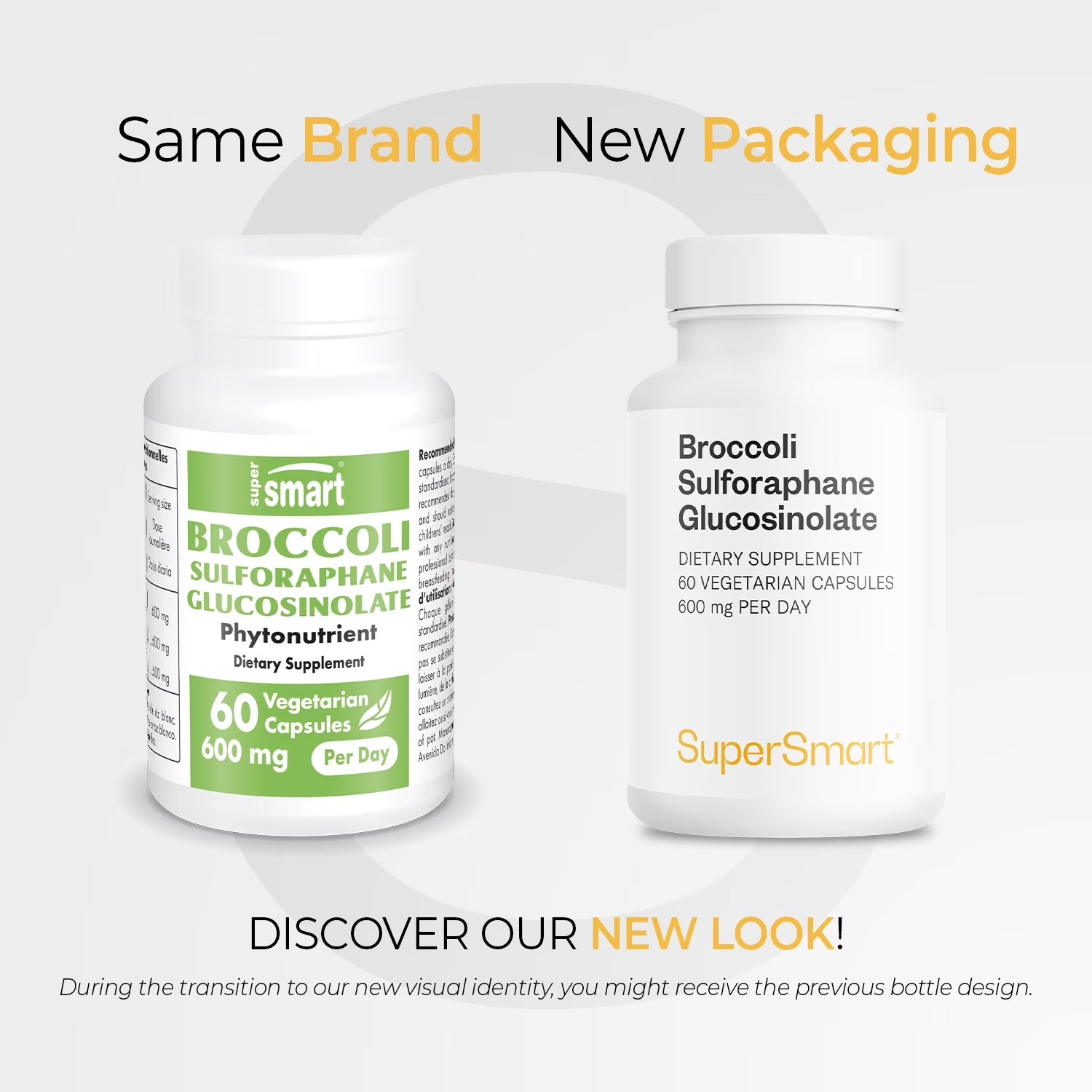 Broccoli Sulforaphane Glucosinolate 600Mg per Day (High Strength) - 10% SGS with Myrosinase - Broccoli Supplement | Non-Gmo & Gluten Free - 60 Vegetarian Capsules
