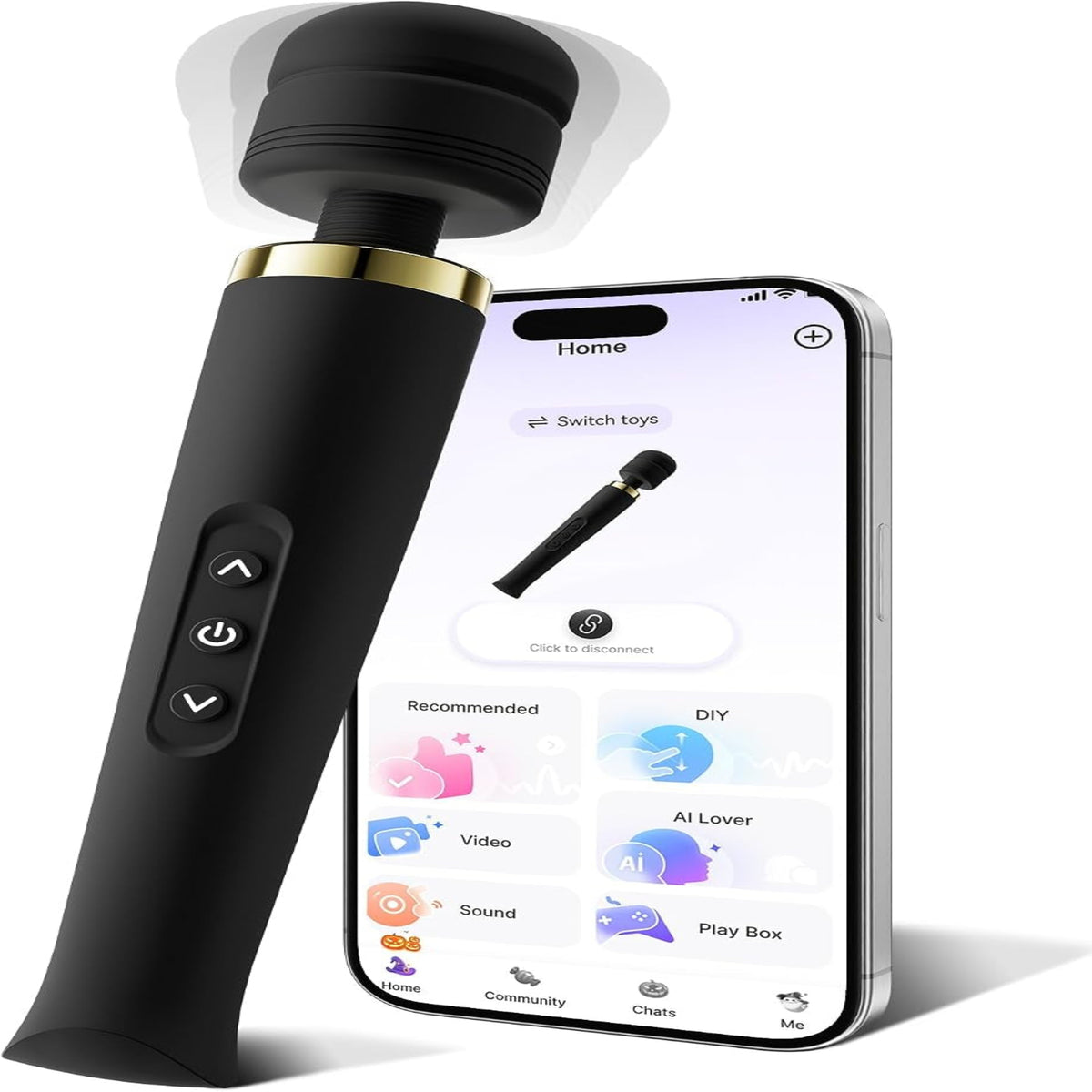 Premium Massager Tools for Beginners Ai-Sync App Control Body Massager with 8 Speeds & 5 Modes, 360° Head Massager Waterproof Massager, Massage Wand for Women, Men, Couple