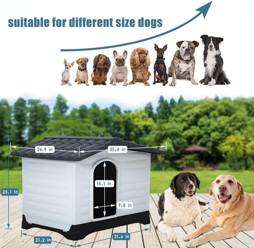 Dog House for Small, Medium and Large Dogs, Plastic, 26 Inch High