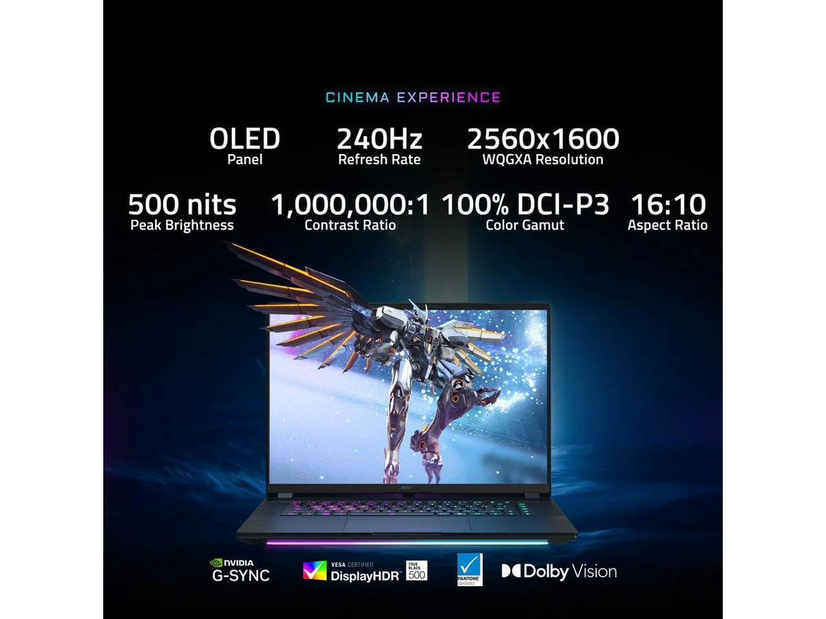 AORUS Master 16" Gaming Laptop, Intel Core Ultra 9 275HX, 32GB RAM, 1TB SSD, Geforce RTX 5080, OLED 240Hz, Dark Tide, BYHC5USE64SH